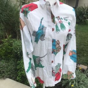 Vintage 80’s vacation shirt size small fun vibrant